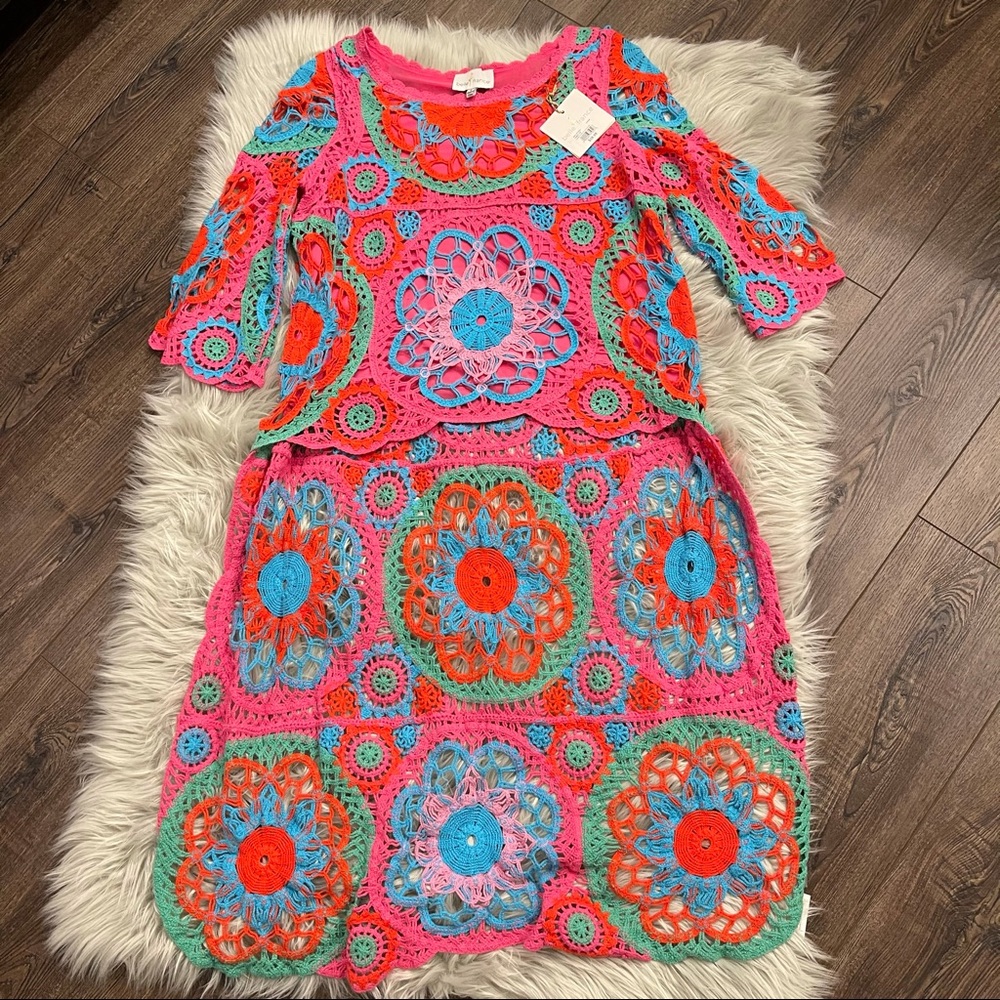 Belle France Woven High-Low Crochet Dress/Top - Picture 2 of 8